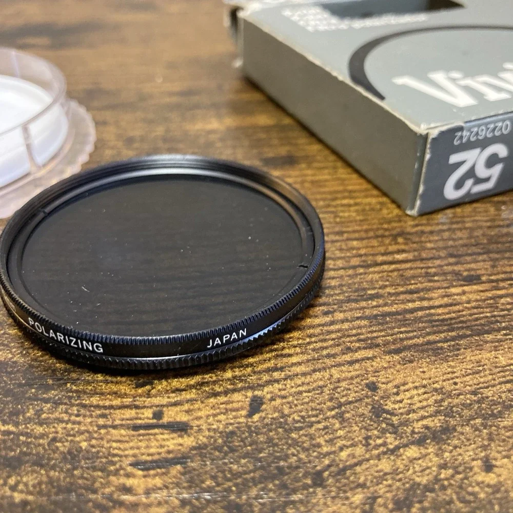Vivitar 52mm Polarizing Filter + EMPTY Box/Case for Skylight Filter Lot of 2